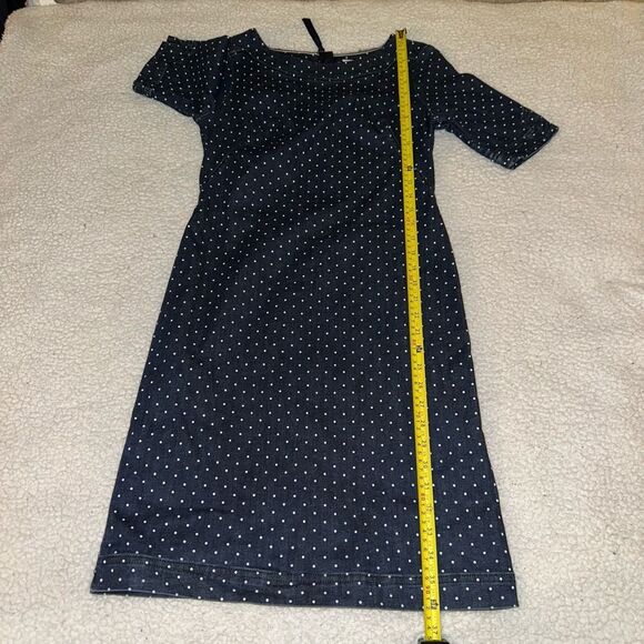 Boden Womens Rhea Denim Polka Dot Sheath Dress Size 2 EUC - Picture 11 of 12